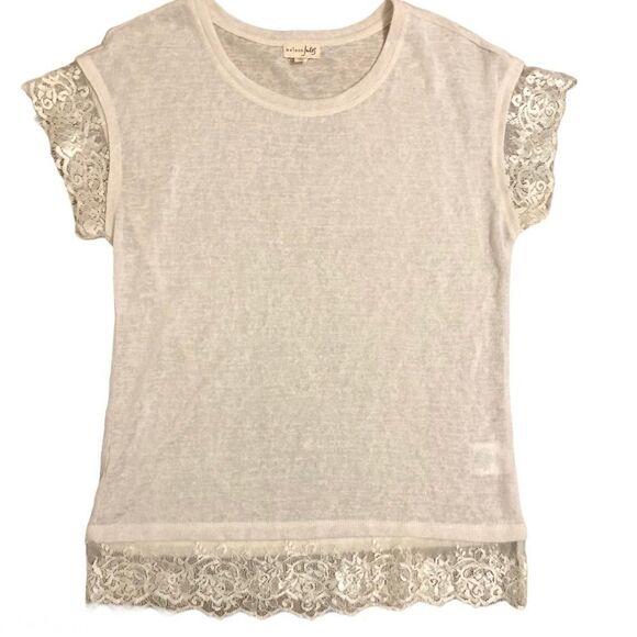 Maison Jules Ivory/White Lace Blouse Top medium - Picture 1 of 11